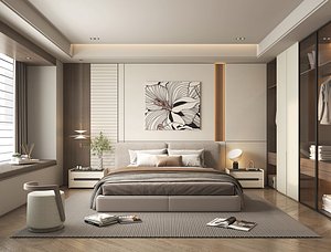 3D Modern Bedroom Scene 40
