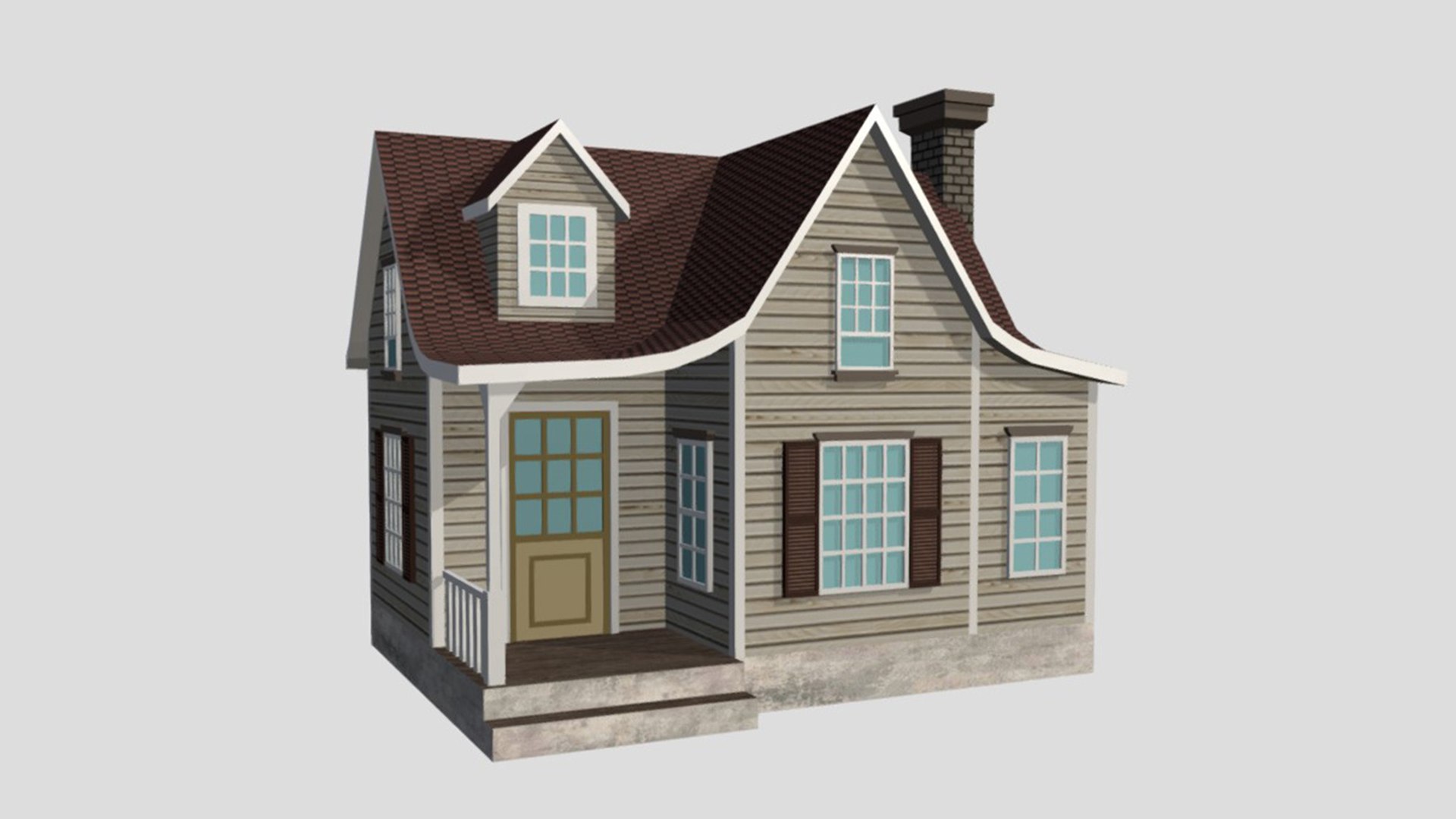 3D model American Style Cottage - Town House Model - TurboSquid 2181311