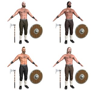 viking warrior rigging 3D model