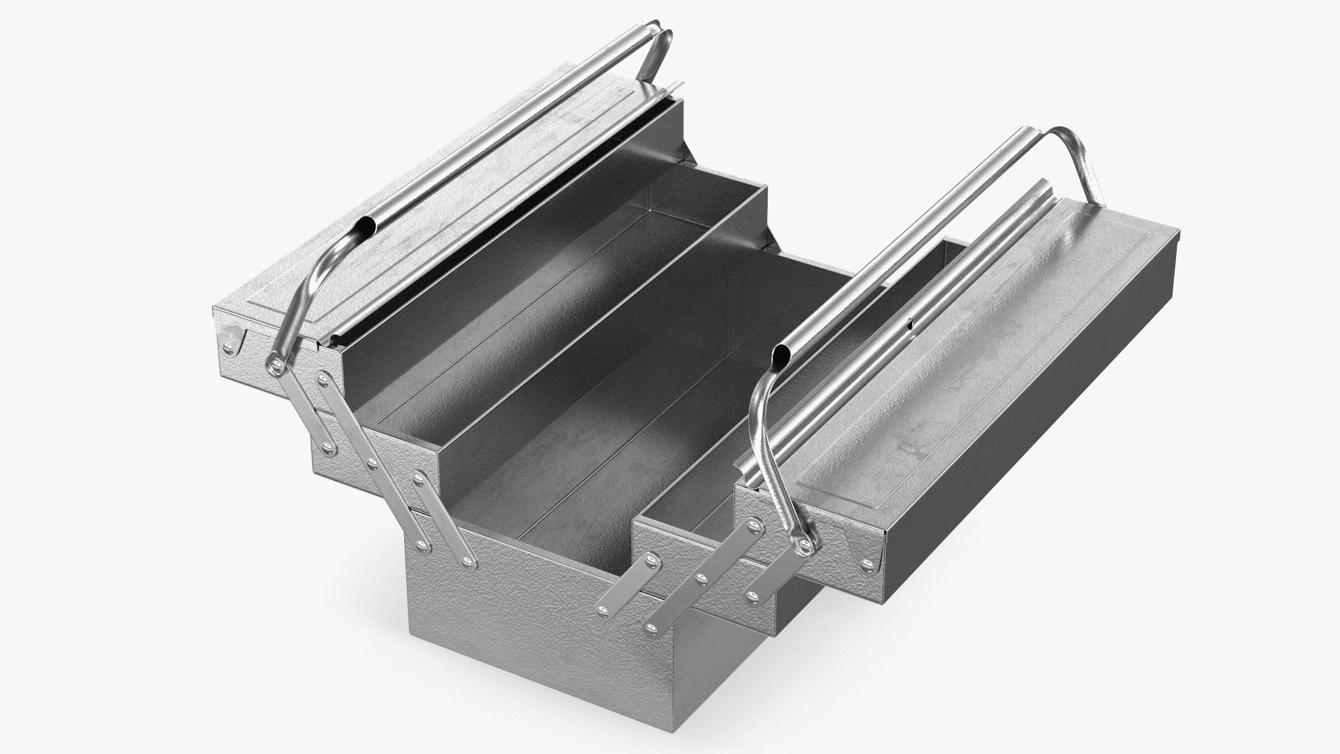 Heavy Duty Metal Cantilever Toolbox Rigged 3D model preview