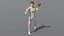 Low Poly Girl Playing Handball 3D