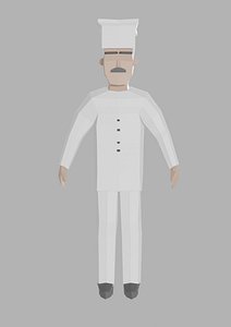 Low Poly Cook Chef rigged Unity