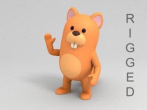 Rigged Cartoon Squirrel