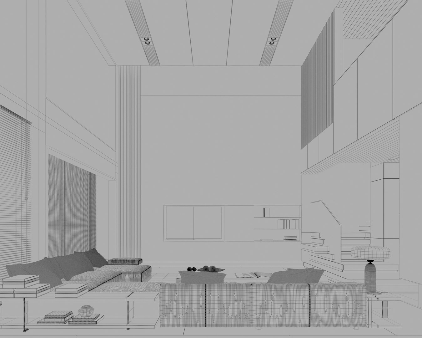 3D Hall Lobby Living Room Dining Room - TurboSquid 2312400