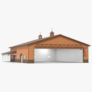 Personal Airplane Hangar Rigged 3D model