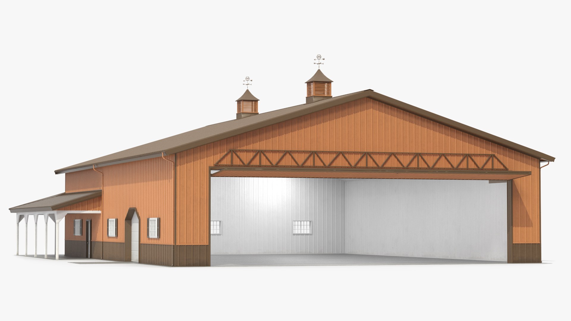 Personal Airplane Hangar Rigged 3D model preview