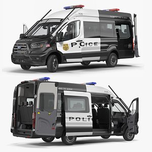Ford Transit Police Van 2020 Riggable model