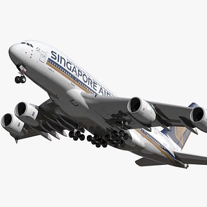 airbus a380-800 singapore airlines 3d model