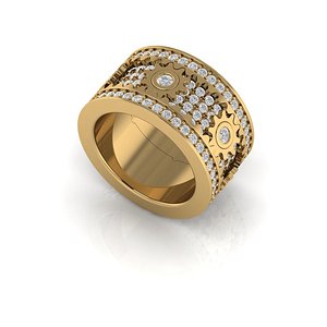 3D Solitaire Wedding Engagement Women Ring 3D print model model