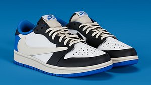 Fragment x Air Jordan Military Blue 3D model