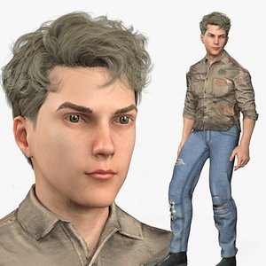 Realistic Rigged Cool Boy - Rossman Character 3D Model