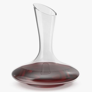 3D wine decanter glass