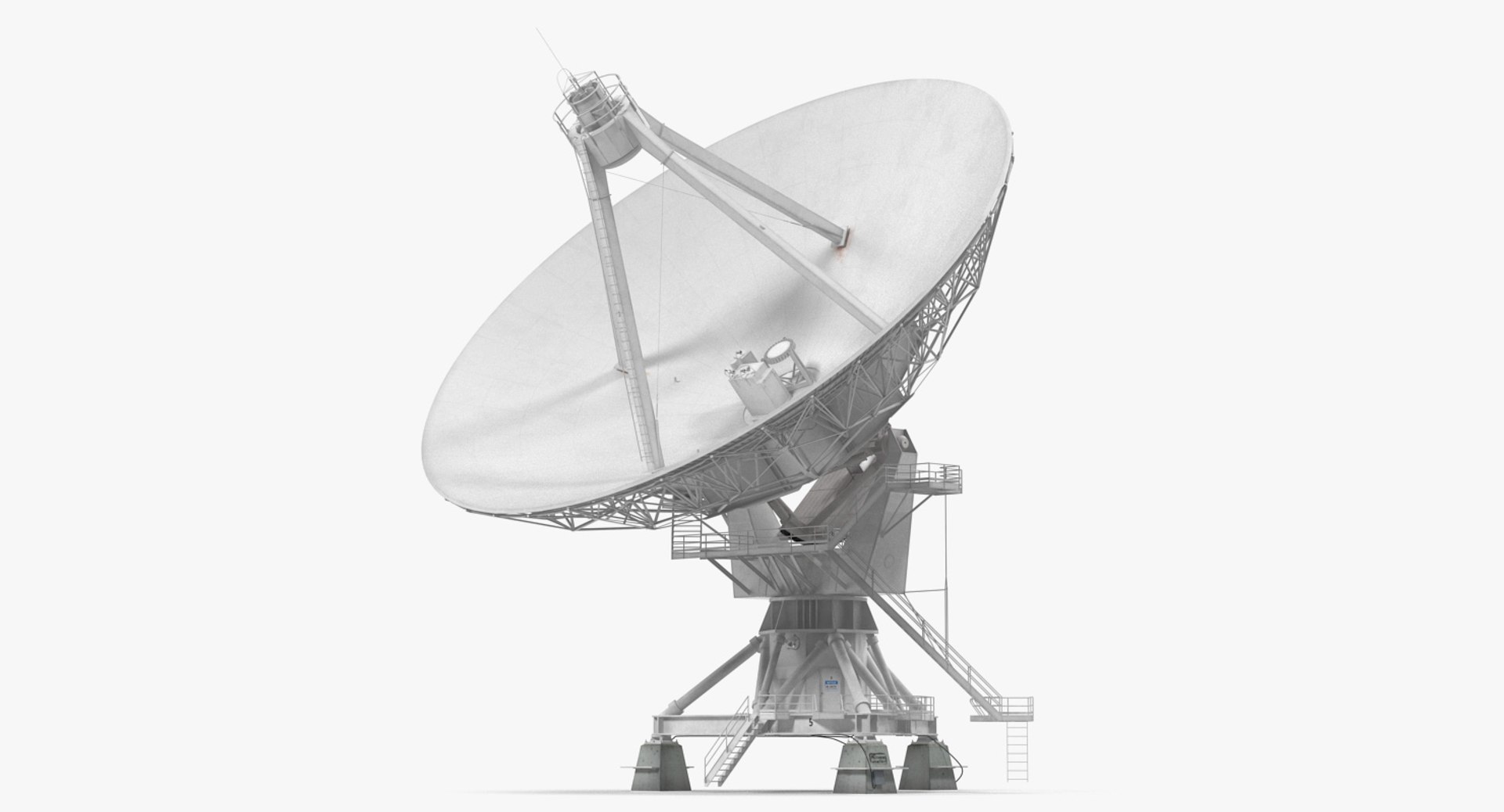 Big Satellite Antenna Rotate and Tilt Rigged for Maya 3D model preview