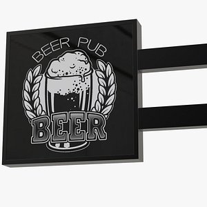 Outdoor Advertising Square Signboard 3D model