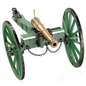 3D model 6 Pounder Gun Napoleonic