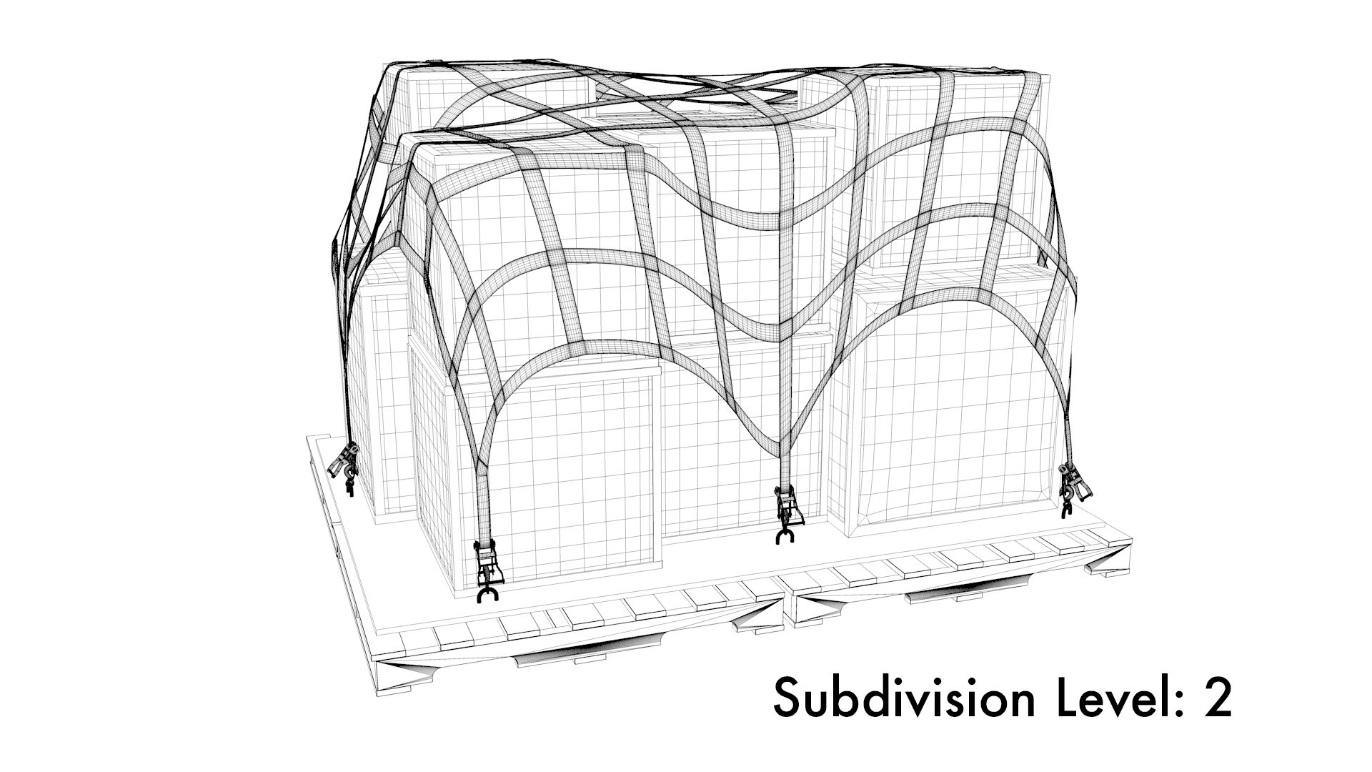 Cargo Net Tie Down Over Boxes 3D - TurboSquid 1812756