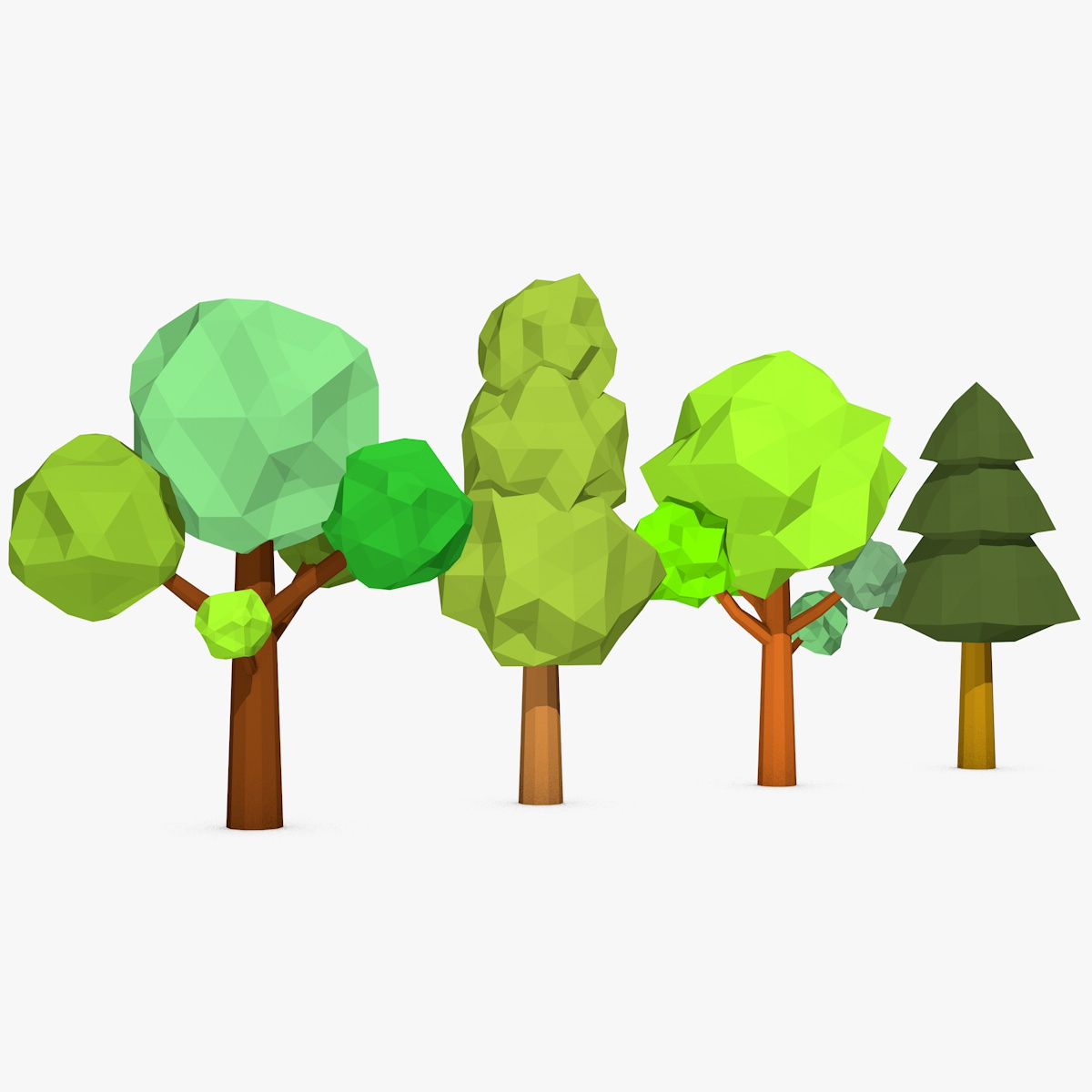 cartoon trees 3d model