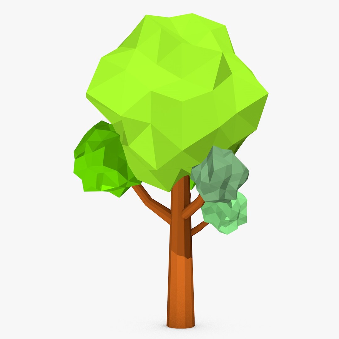 Cartoon Trees 3d Model