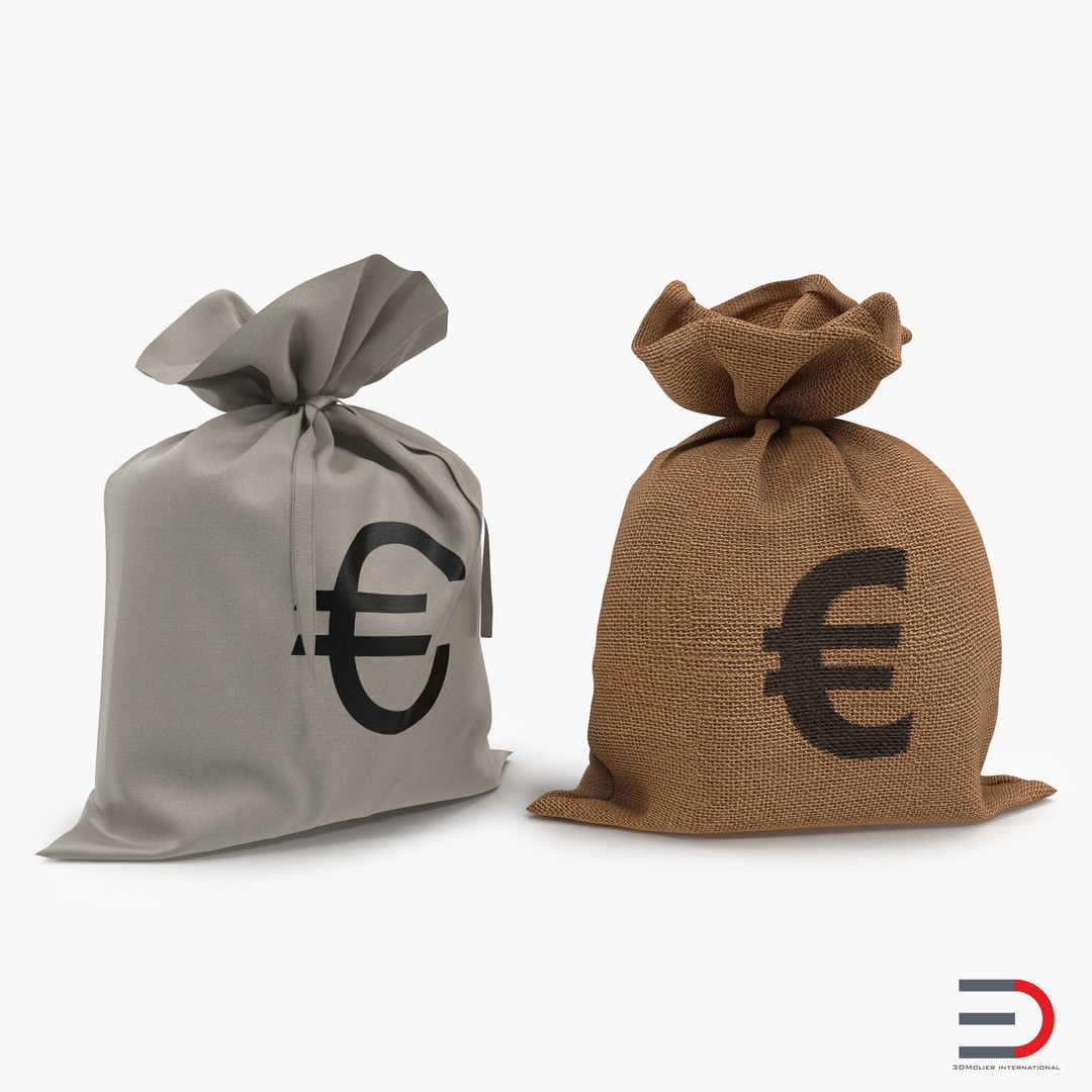 Euro Money Bags 3D Models Collection 3D model preview