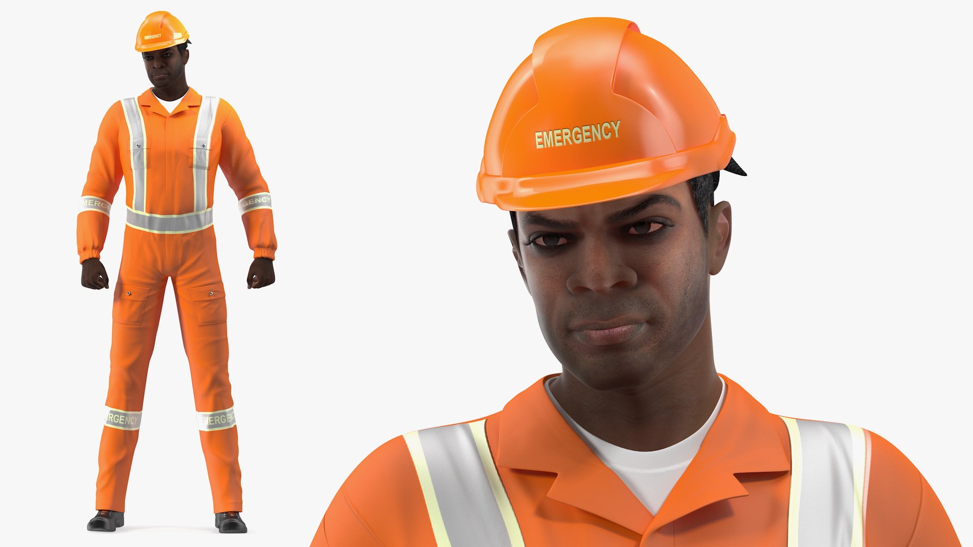 African American Rescuer Rigged for Modo 3D model preview