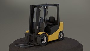 Industrial Forklift Low Poly 3D