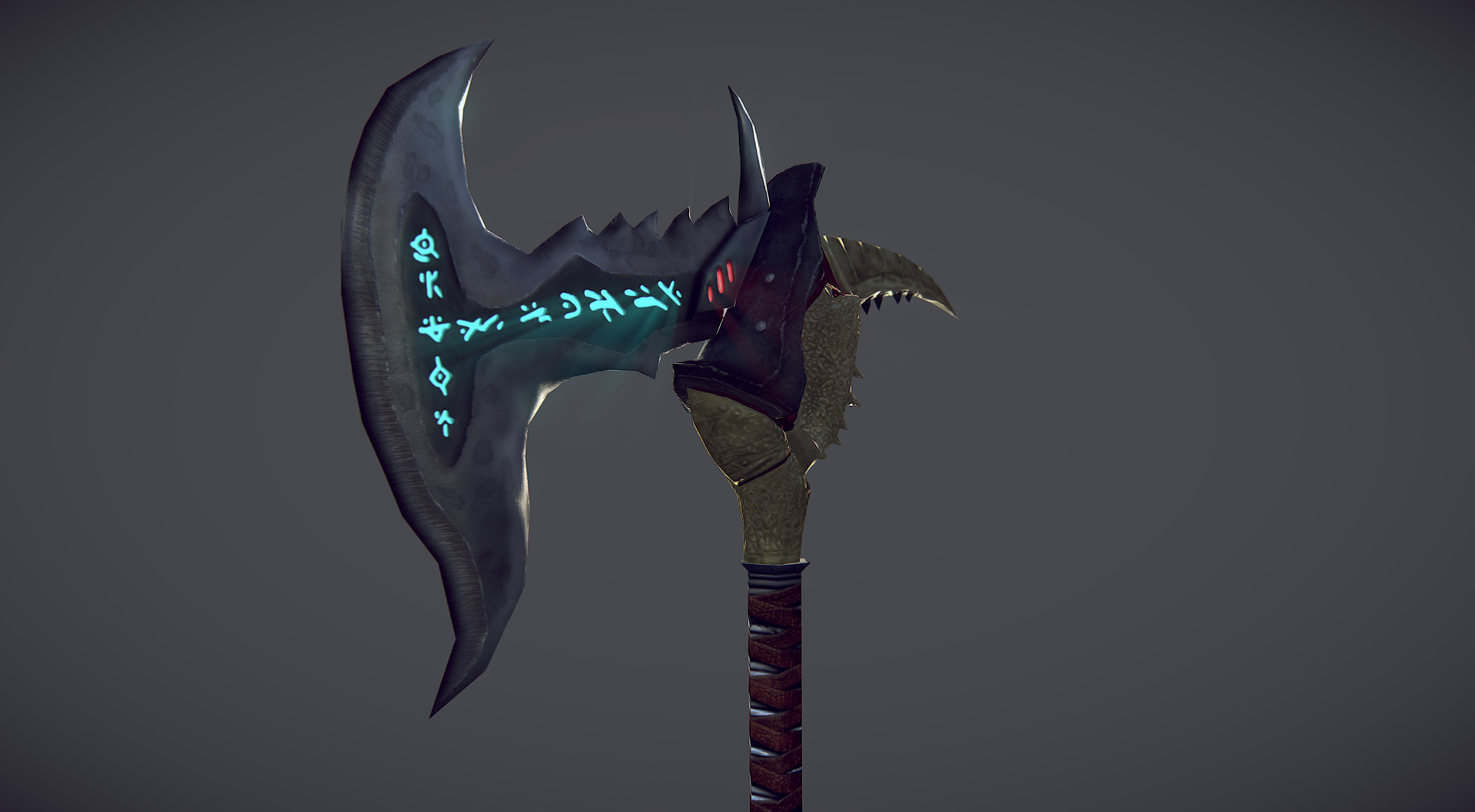 free runic axe 3d model