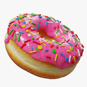 3D Realistic Donut With Sprinkles