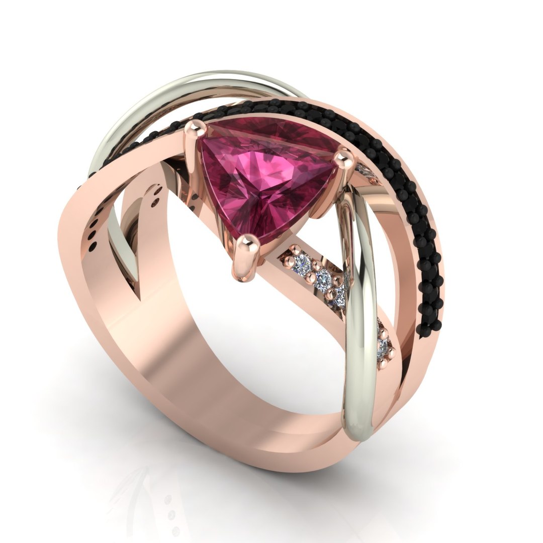 3d model ring diamond gemstone