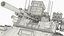 Uran-9 Armed Ground Unit with Muddy Tracks Green Used Rigged
