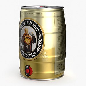 3D Franziskaner Beer 5 Liter Barrel model
