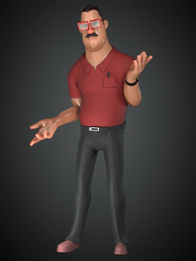 3D model Cartoon Rigged Man Character 3D Model - TurboSquid 2155747