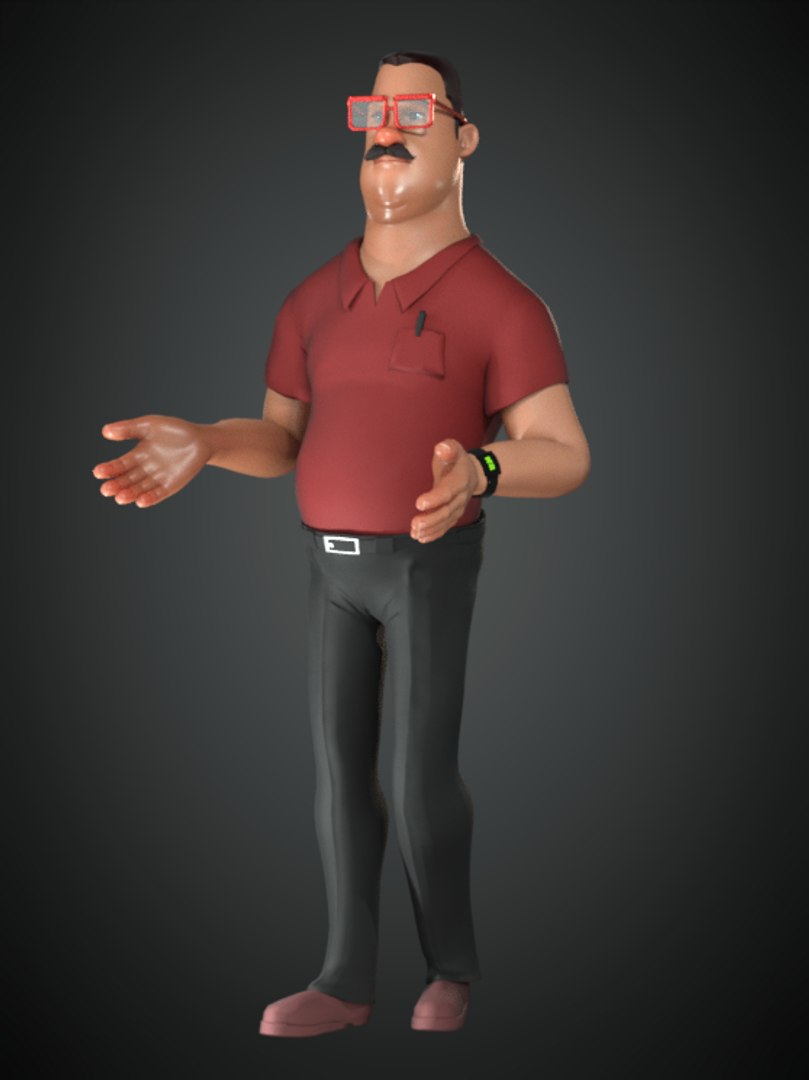 3D model Cartoon Rigged Man Character 3D Model - TurboSquid 2155747