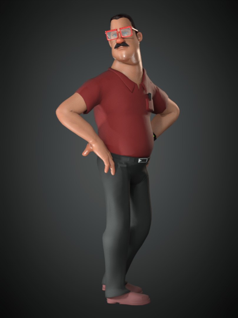 3D model Cartoon Rigged Man Character 3D Model - TurboSquid 2155747