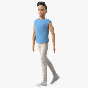Ken Doll Dressed Walking Pose 3D