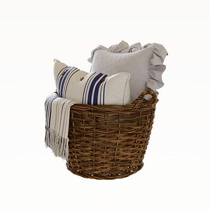 Pillows in basket