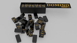Black and Gold DOMINO SET 3D