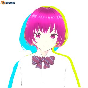 Anime Cat Girl Chiyo - School Girl 3D model