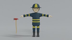 3D firefighter quads axe