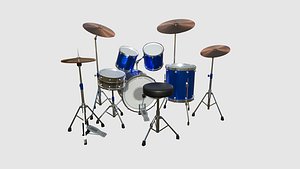 Drum 02 Blue - Drumming Music Instrument Design