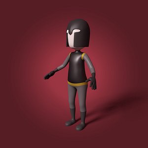 3D cartoon warrior model