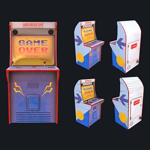 Almost new retro arcade game machine Low-poly Low-poly 3D model