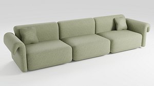 Sofa with elegant shapes in a minimalist style 3D model