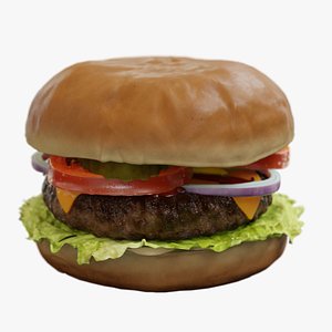 3D model realistic food burger