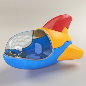 Cartoon Spaceship 3D Model model