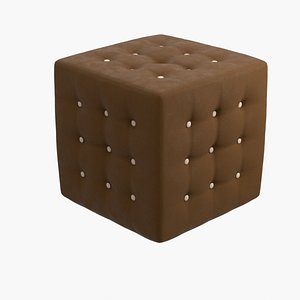 Tufted Leather Ottoman