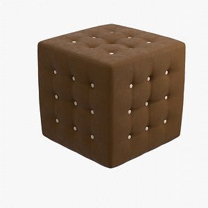 Tufted Leather Ottoman