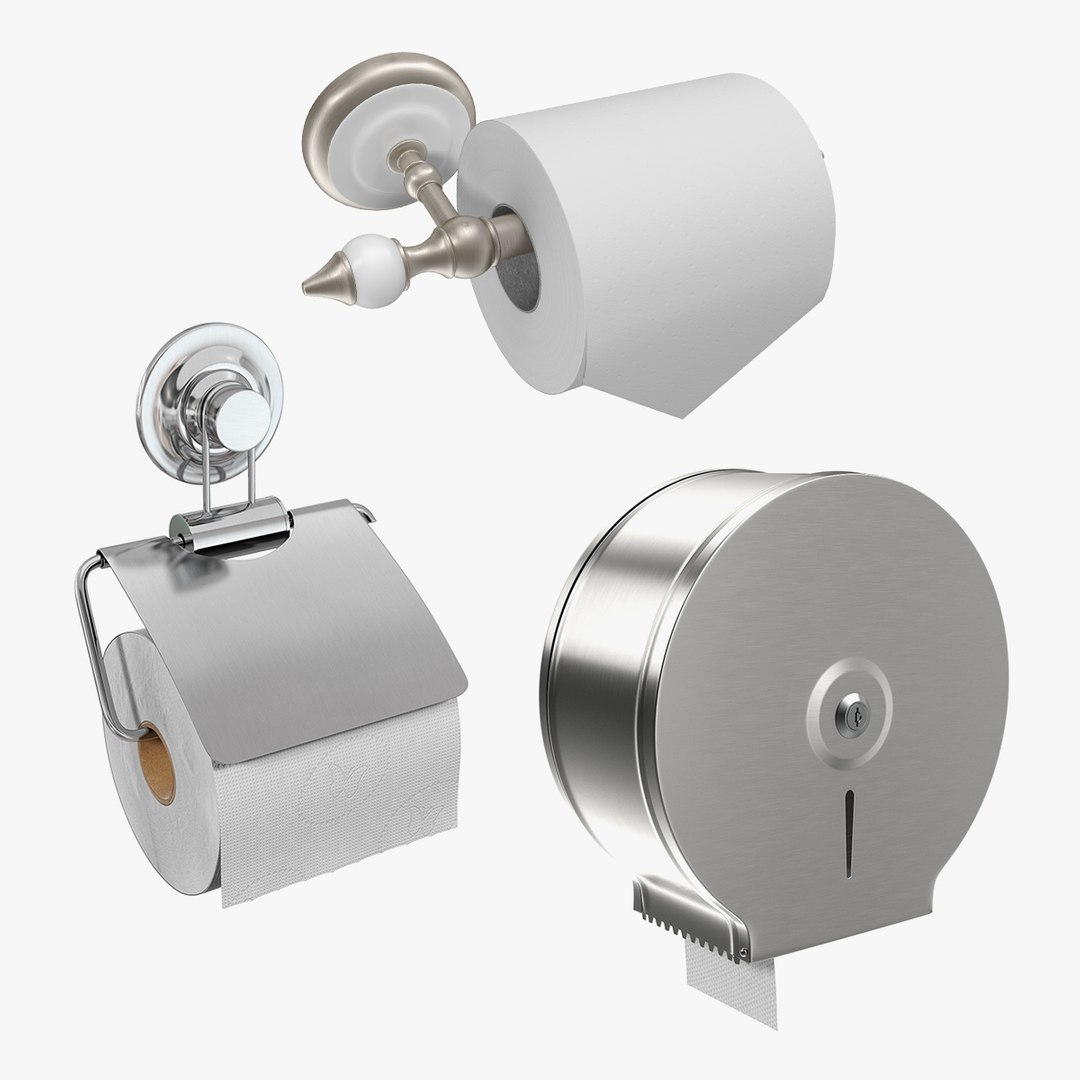 Toilet Paper Holders with Paper Collection 2 3D model preview