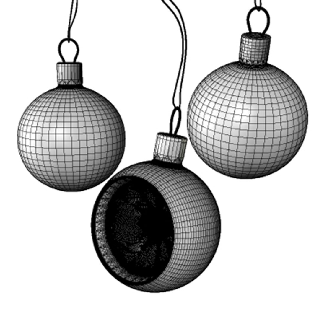 christmas tree baubles 3d model