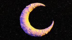 Moon cartoon with craters