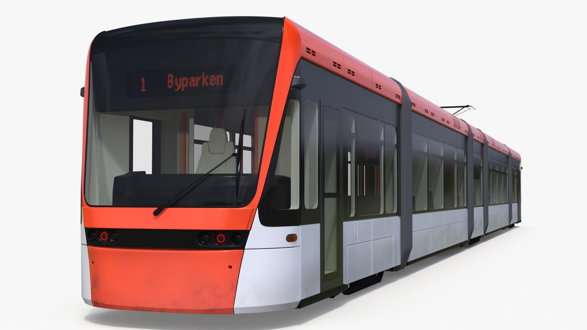 Modern City Tram Simple Interior 3D model preview